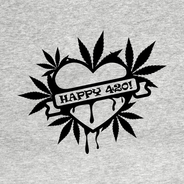 Happy 420 - I Heart Cannabis by Cup of Tee